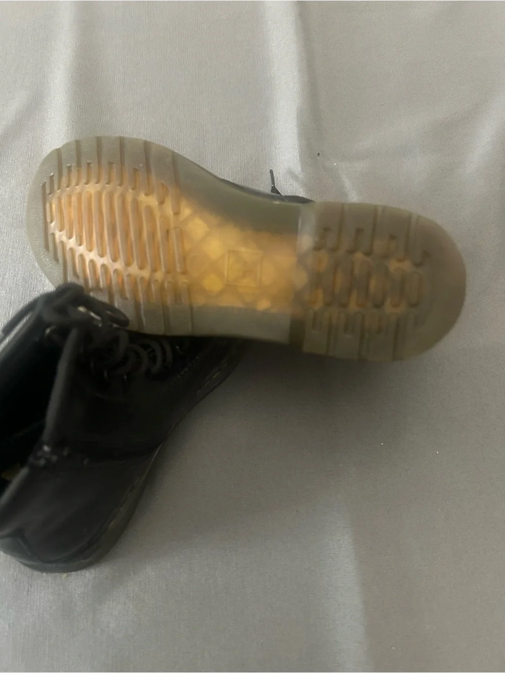 Dr Martens Black Patent Leather Lace-Up Kids Boots 1460J